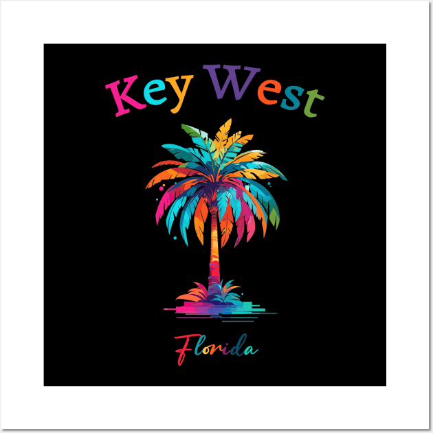 Key West Watercolor Palm Tree Wall Art by eighttwentythreetees